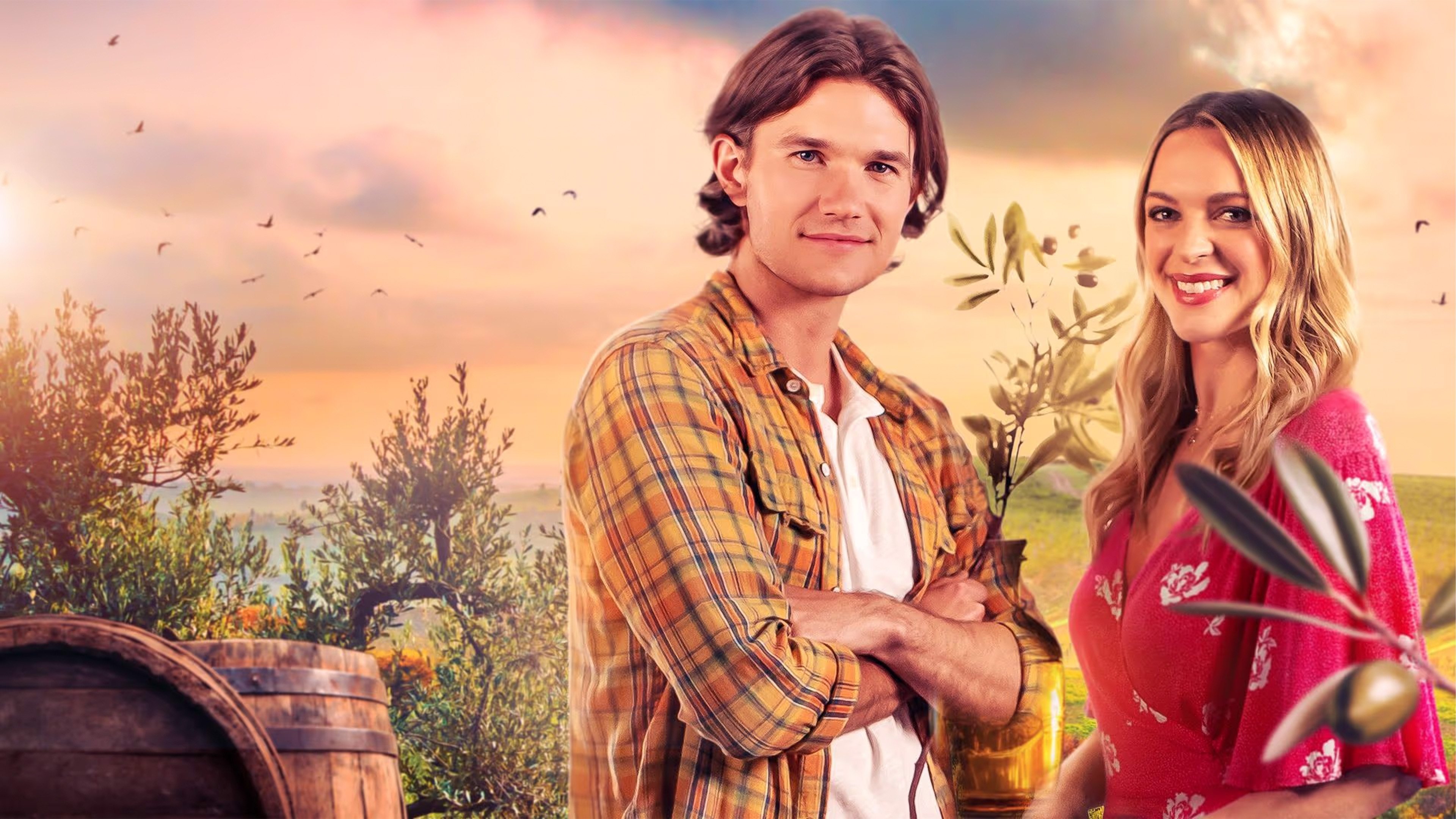 Hearts Under the Olive Tree Background