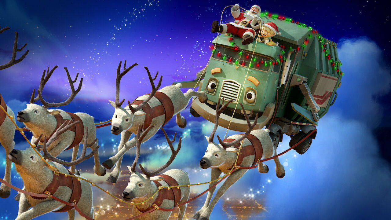 A Trash Truck Christmas Background