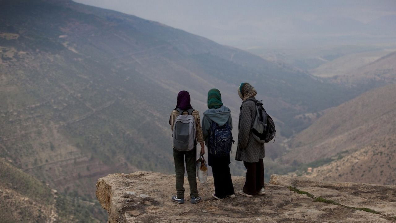 On the Way to School Background