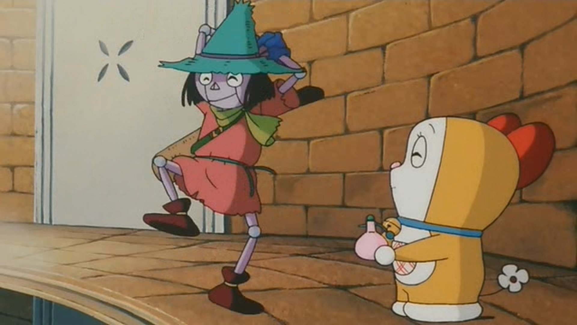 Dorami-chan: A Blue Straw Hat Background