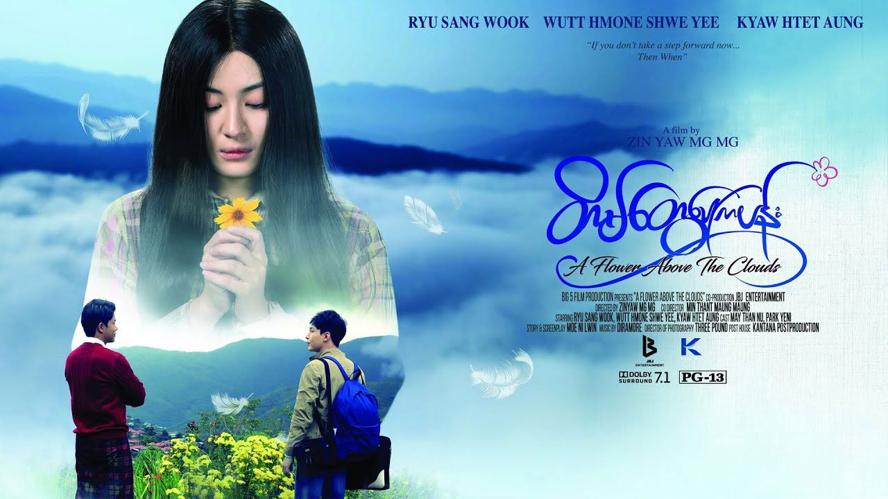 A Flower Above the Clouds Background