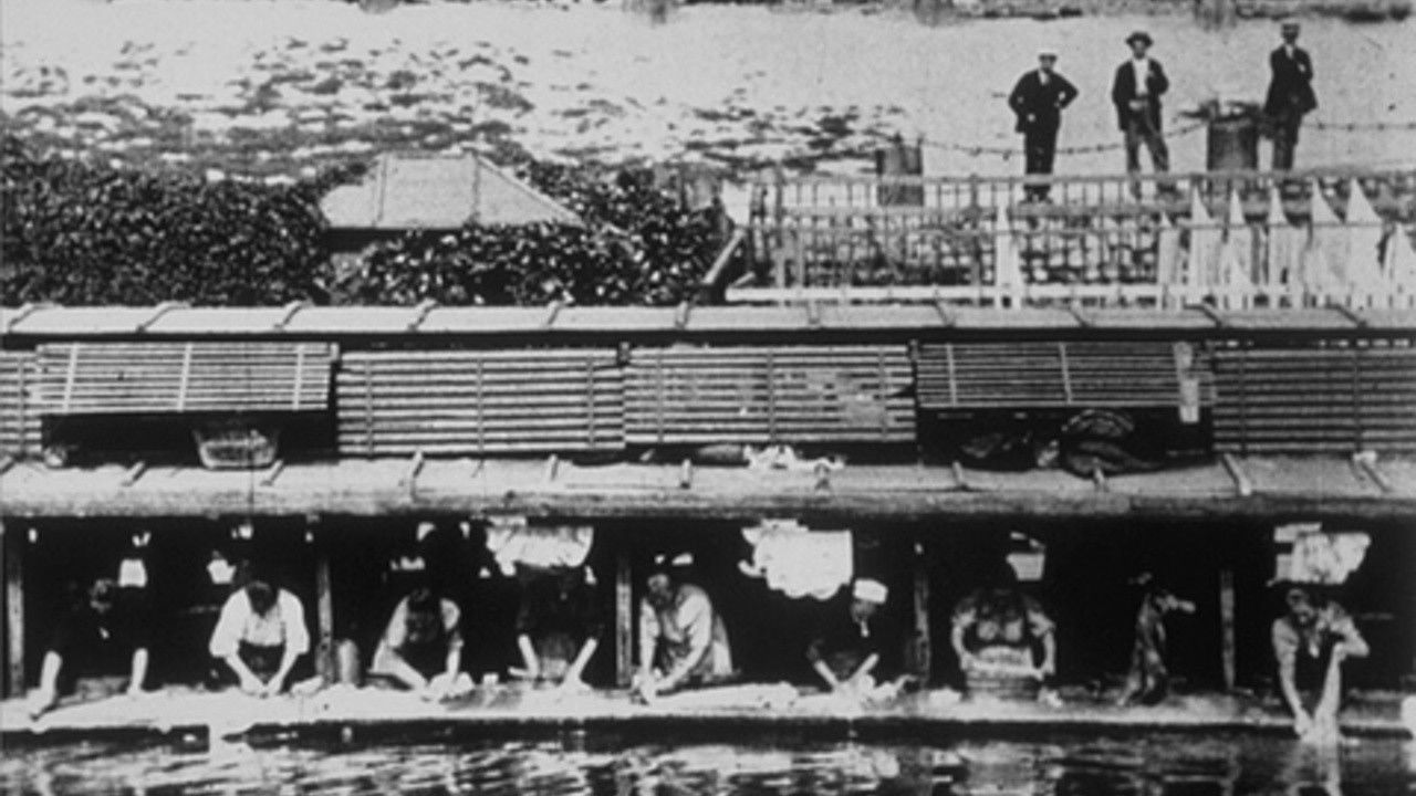 Washerwomen on the River Background