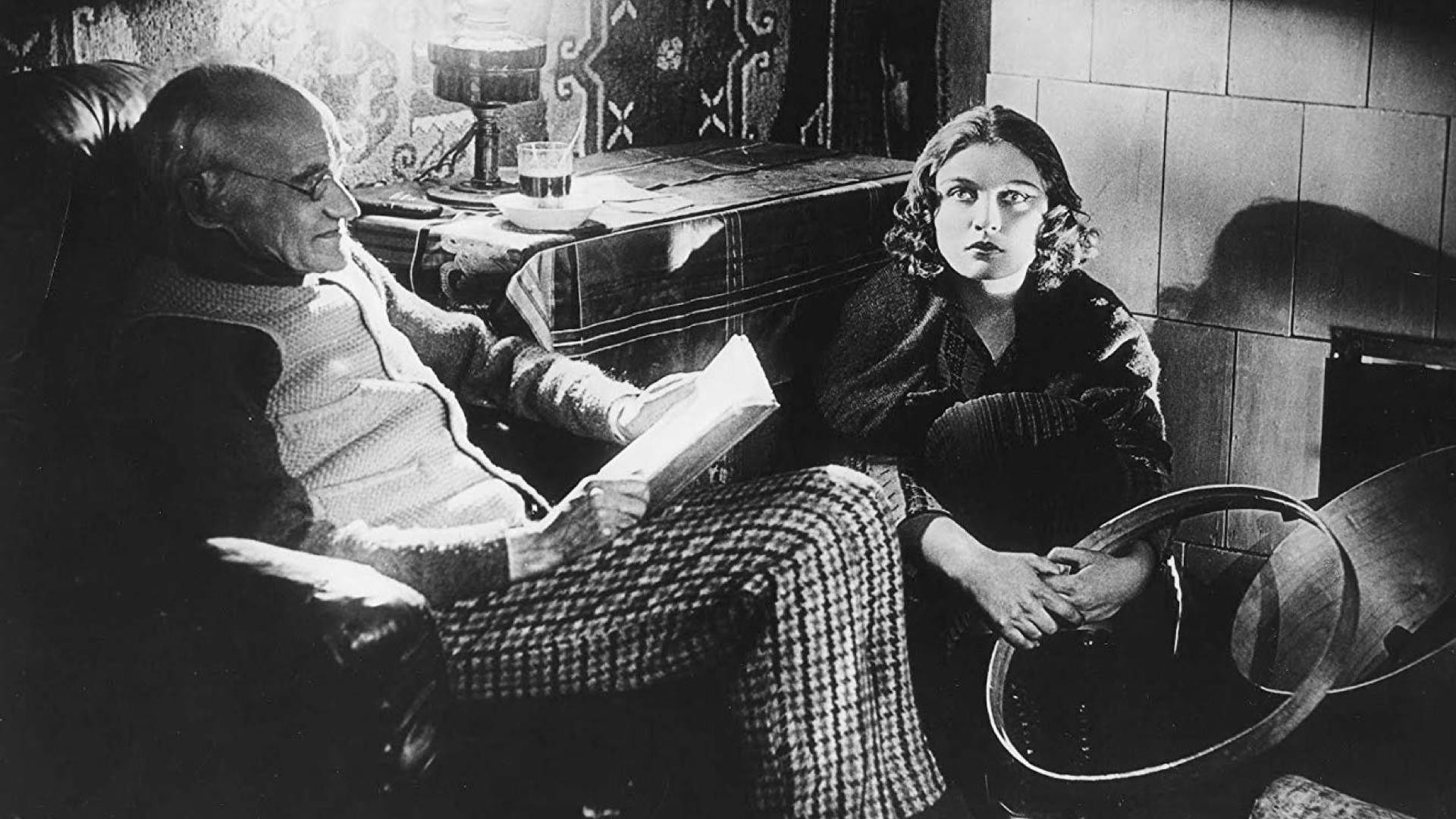 The Girl with the Hat Box Background