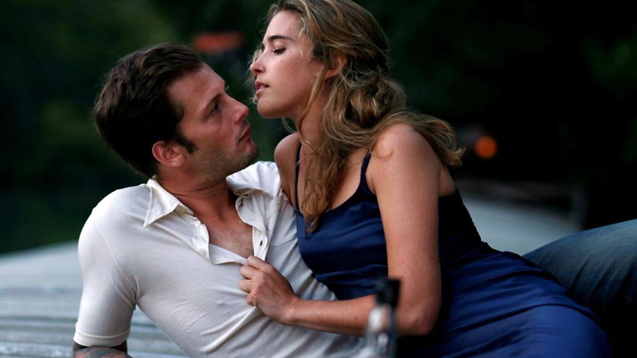 The Blonde with Bare Breasts Background