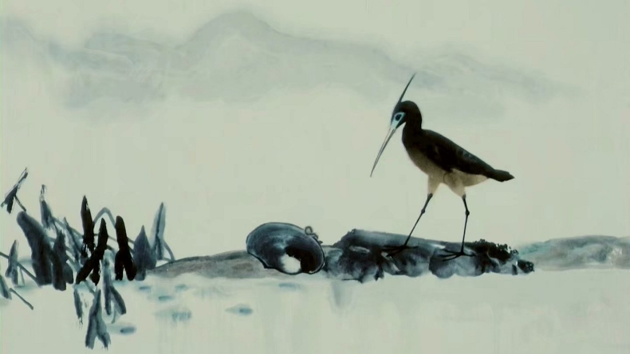 The Fight Between the Snipe and the Clam Background