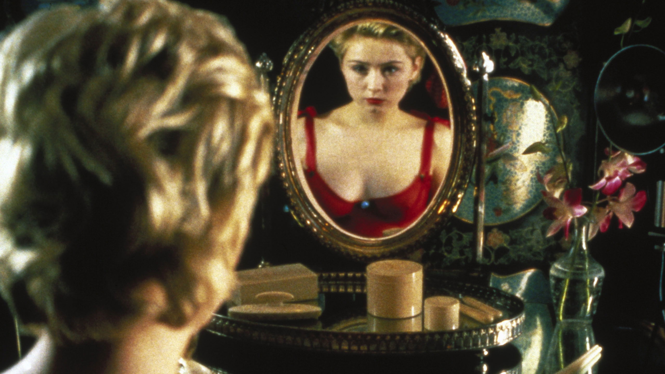 Wild Orchid II: Two Shades of Blue Background