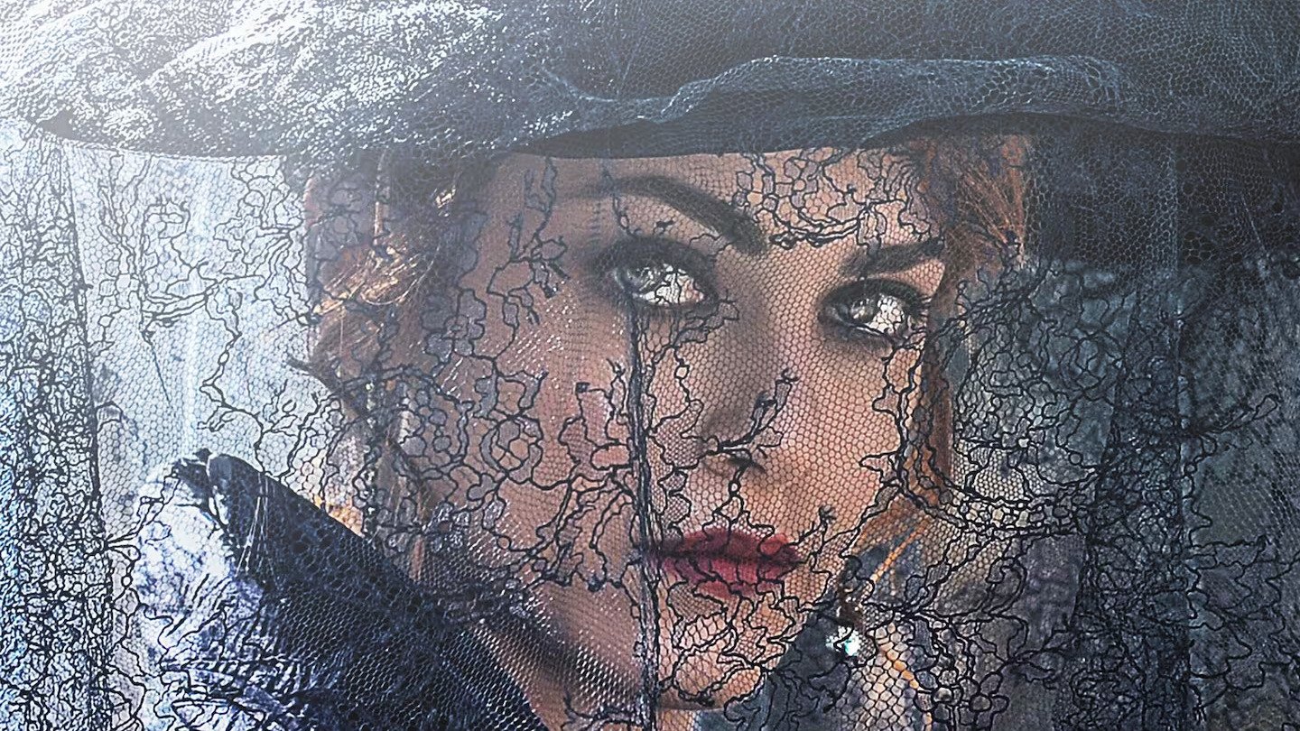 The Lady with the Black Veil Background