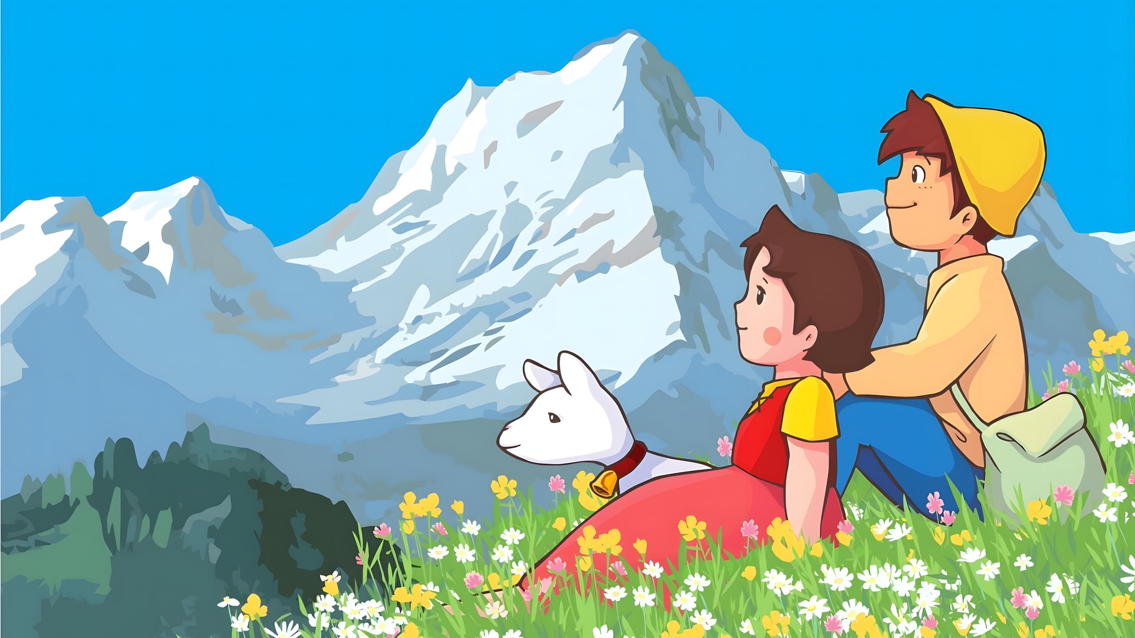 Heidi in the Mountains Background